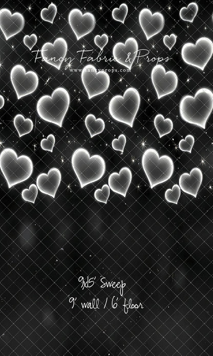 White Puffy Hearts - With Sweep Option