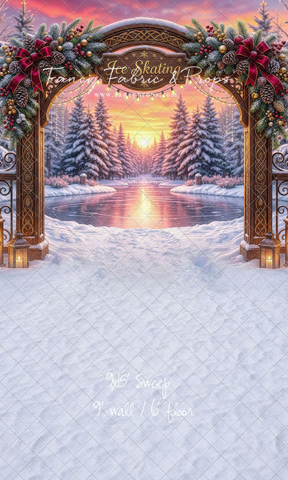 Winter Sunset Skating - With Sweep Option