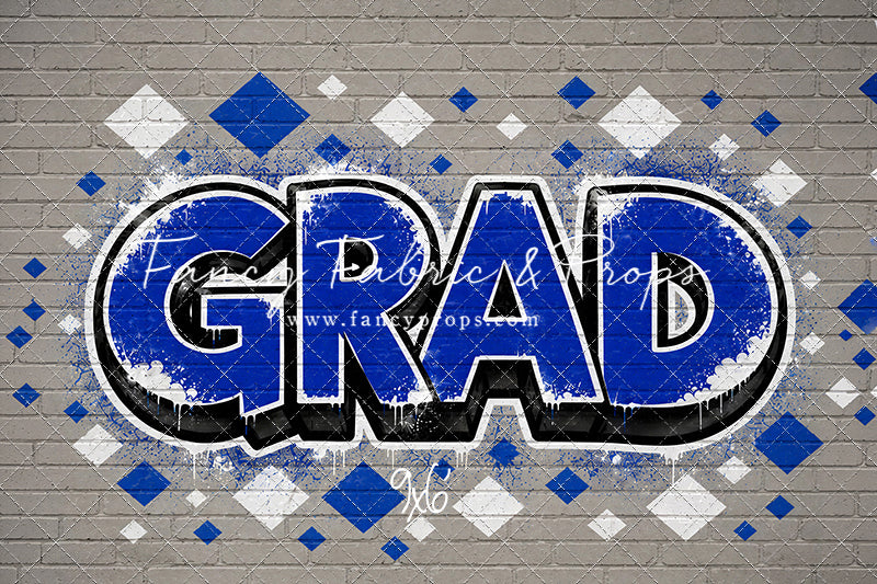 Blue & White Grad - With Sweep Option