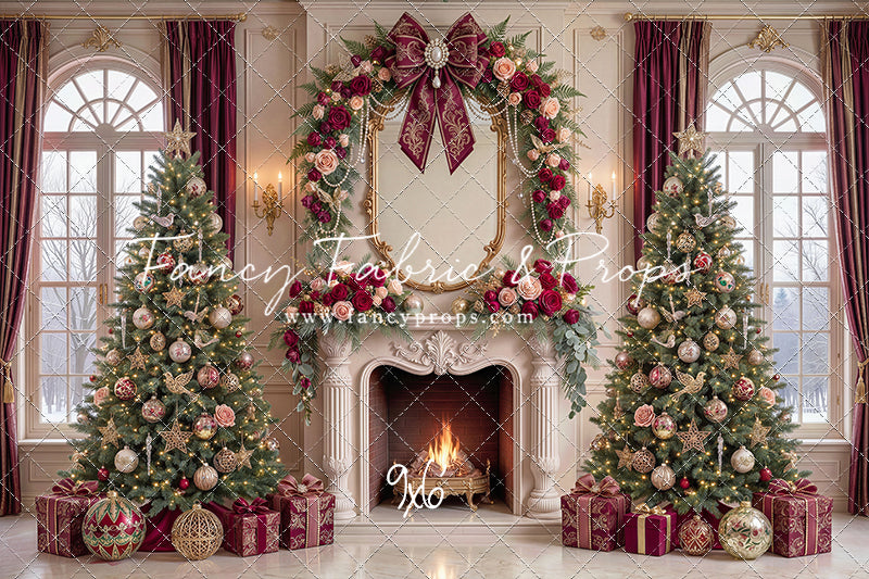 Christmas Rose Parlor - with Sweep Option