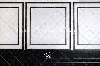 Classy Black & White Wainscoting - White Marble Floor - With Sweep Option