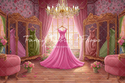 Dress Like A Princess - Pink Dress/Pink Curtains - With Sweep Option
