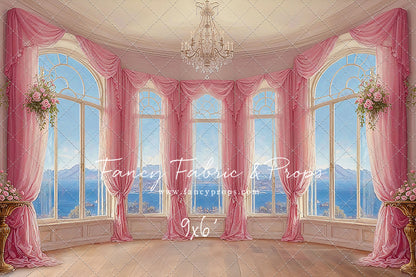 Elegant Summertime Mountain View - Wood Floor - With Sweep Option