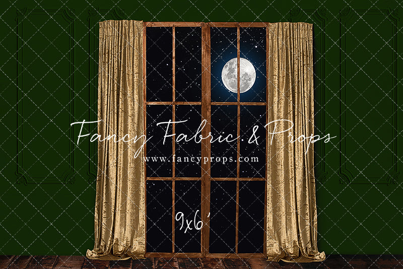 Gold & Green Wood Window