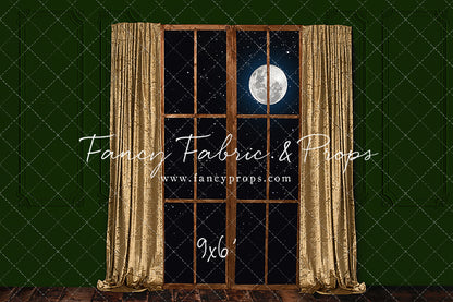 Gold & Green Wood Window