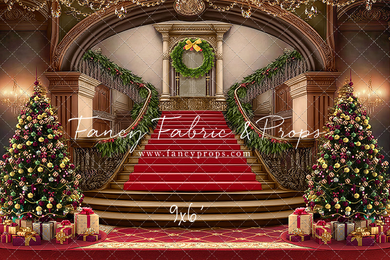 Grand Holiday Staircase - Red Carpet - with Sweep Option