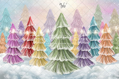 Magical Winter Rainbow Trees