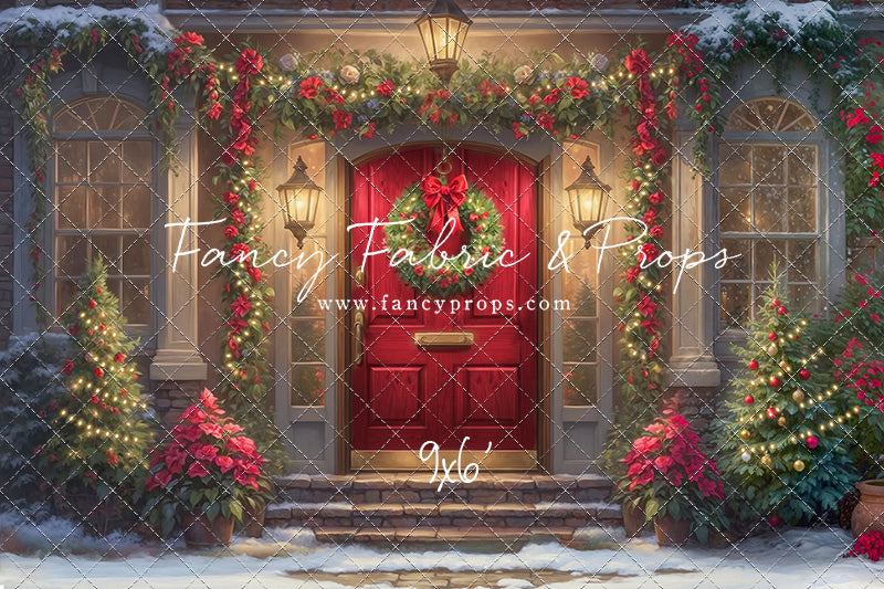 Merry Holiday Entry - Red Door - With Sweep Option