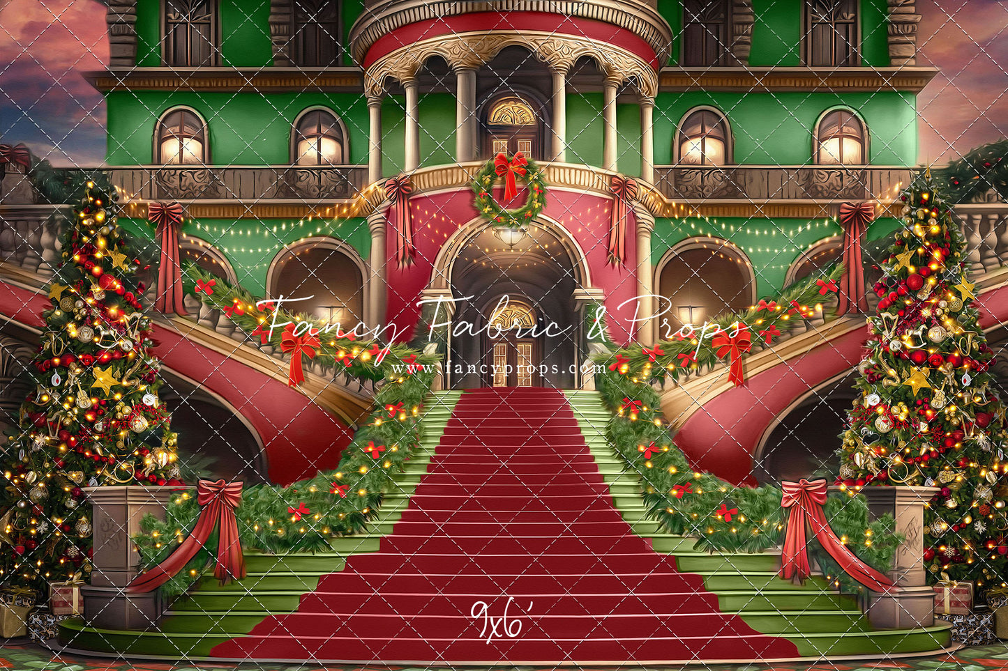 Merry Mansion- Green Rug - with Sweep Option