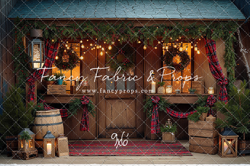 Plaid Cabin Porch - With Sweep Option
