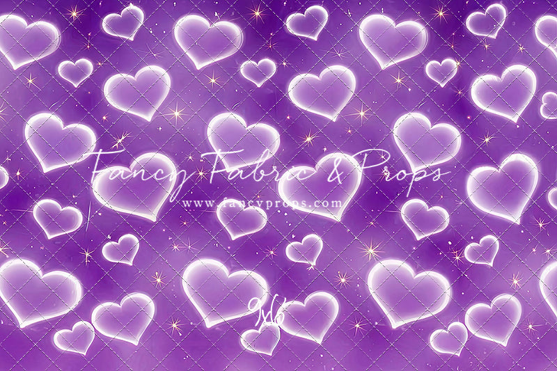 Purple Puffy Hearts - With Sweep Option