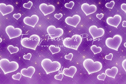 Purple Puffy Hearts - With Sweep Option
