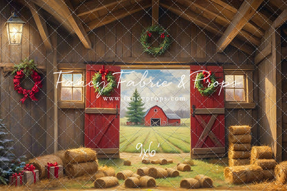 Red Barn Yuletide - Straw Floor - with Sweep Option
