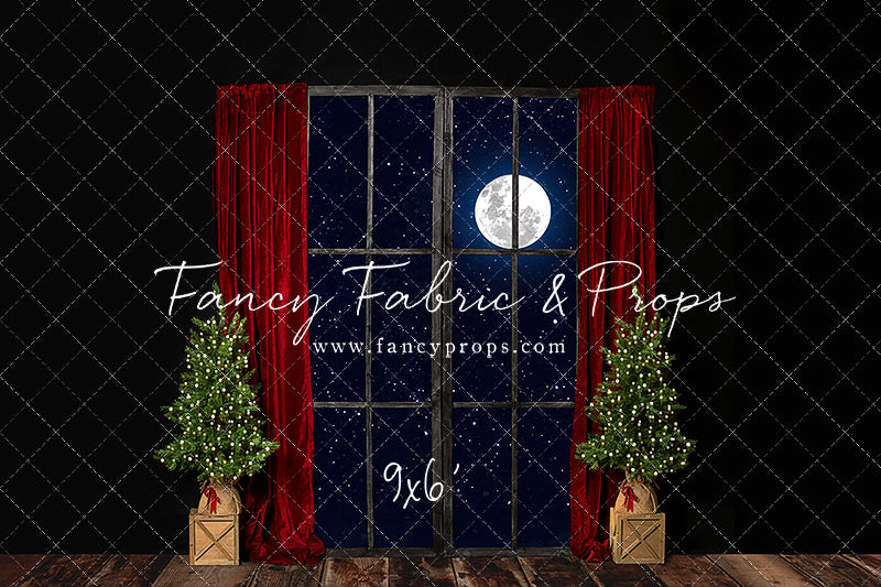 Red Elegant Fireplace Window