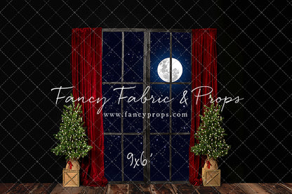 Red Elegant Fireplace Window