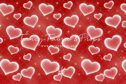 Red Puffy Hearts - With Sweep Option