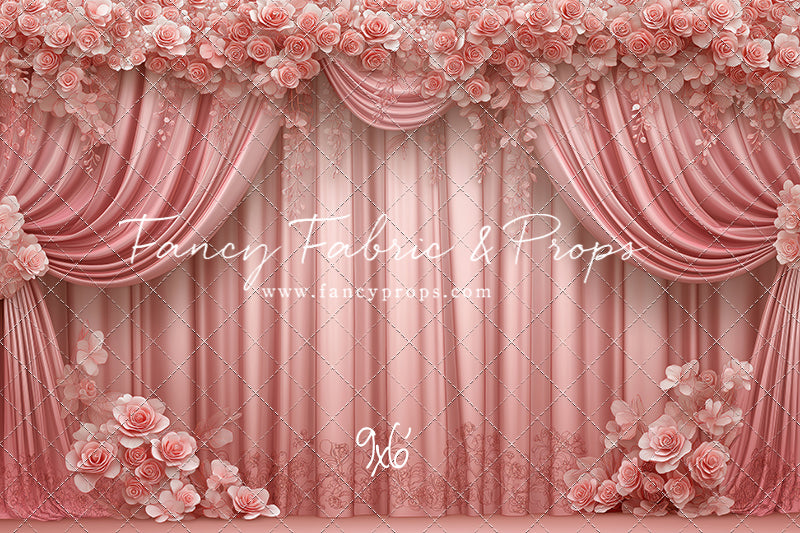 Rosy Vienna Drapes - With Sweep Option