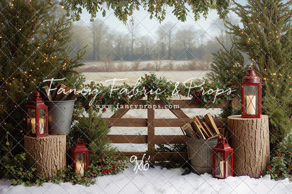 Rustic Christmas Fence - with Sweep Option