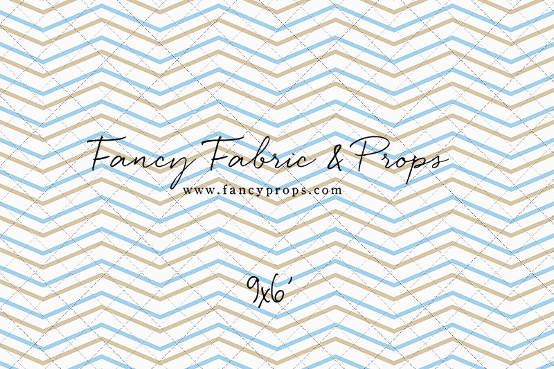Simple Blue & Tan Chevron