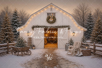 Snowfall At Cedar Ridge Barn - with Sweep Option