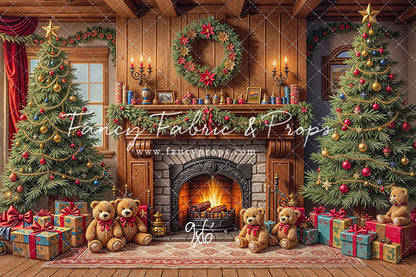 Teddy's Fireside Christmas - with Sweep Option