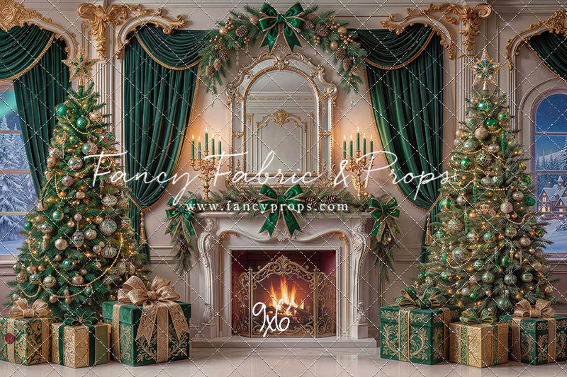 The Emerald Christmas Hearth  - with Sweep Option