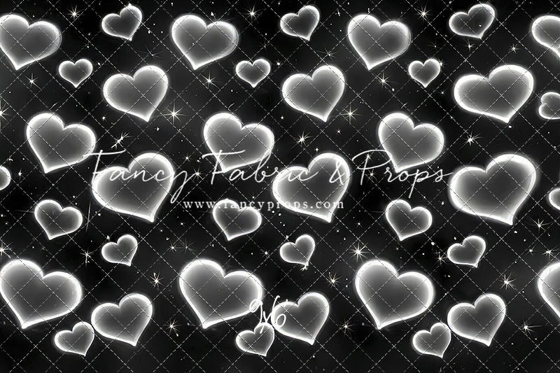 White Puffy Hearts - With Sweep Option
