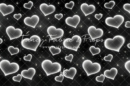 White Puffy Hearts - With Sweep Option
