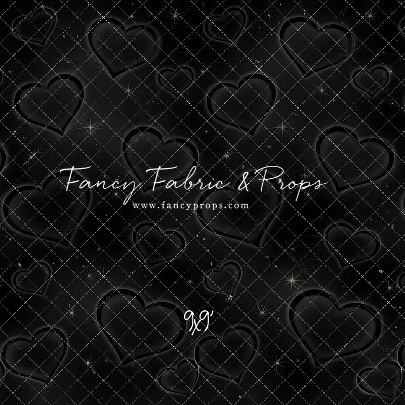 Black Puffy Hearts - With Sweep Option