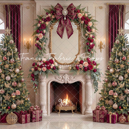 Christmas Rose Parlor - with Sweep Option