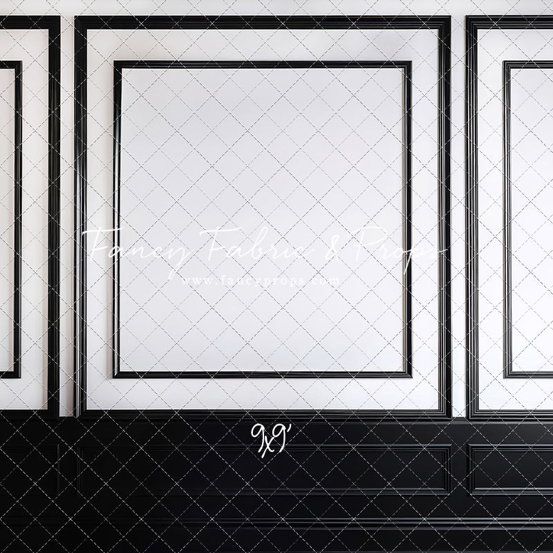 Classy Black & White Wainscoting - White Marble Floor - With Sweep Option