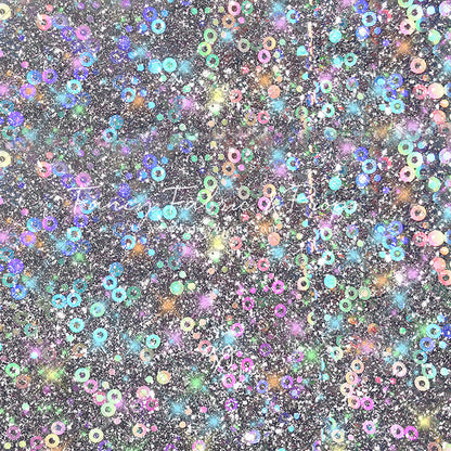 Cosmic Celebration - With Solid Beige Gray Floor Sweep Option