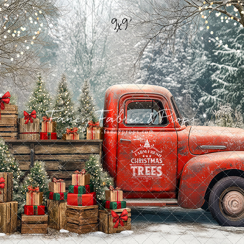 Country Christmas Tree Farm Truck - with Sweep Option