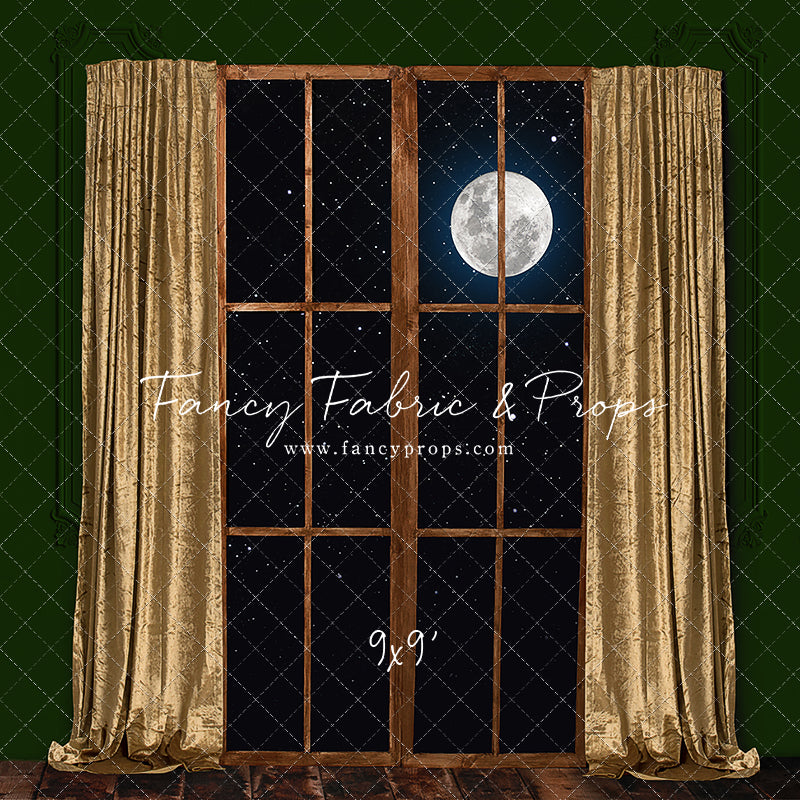 Gold & Green Wood Window