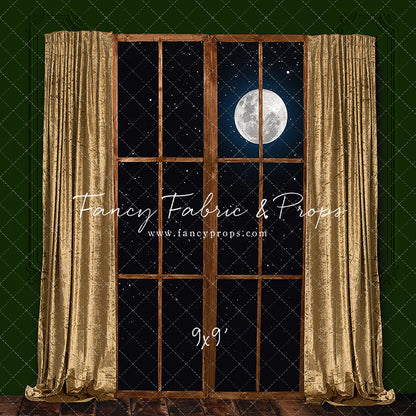 Gold & Green Wood Window