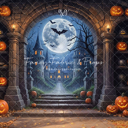 Gothic Halloween Gateway -Leaves Floor - With Sweep Option