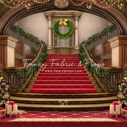 Grand Holiday Staircase - Red Carpet - with Sweep Option