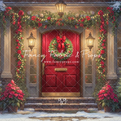 Merry Holiday Entry - Red Door - With Sweep Option