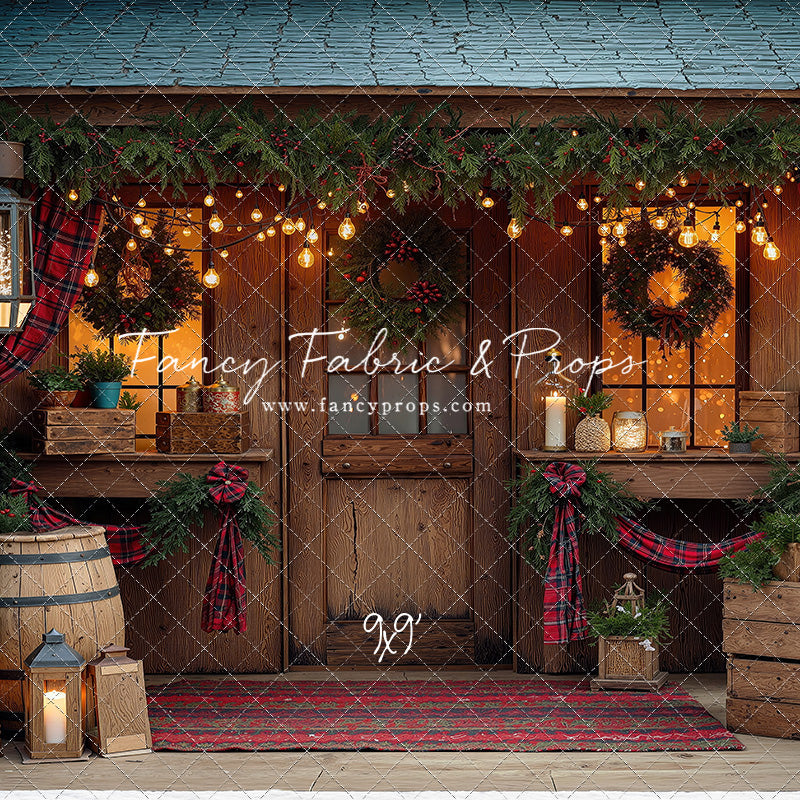Plaid Cabin Porch - With Sweep Option