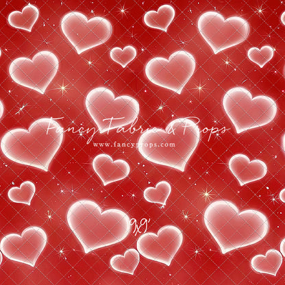 Red Puffy Hearts - With Sweep Option