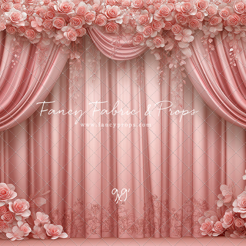 Rosy Vienna Drapes - With Sweep Option