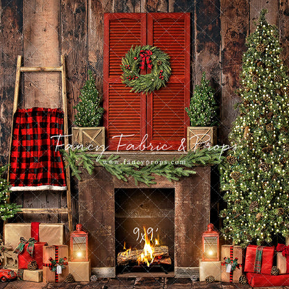 Rustic Plaid Fireplace