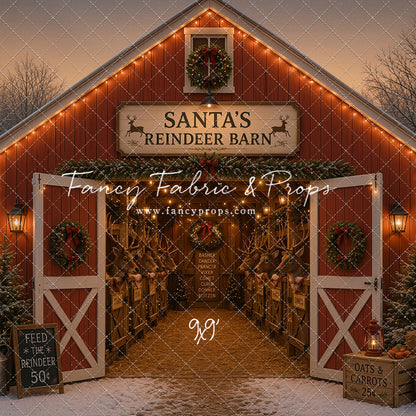 Santa's Nighttime Reindeer Barn - with Sweep Option