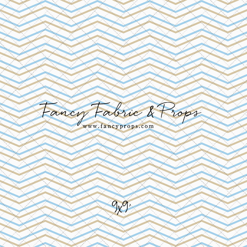 Simple Blue & Tan Chevron