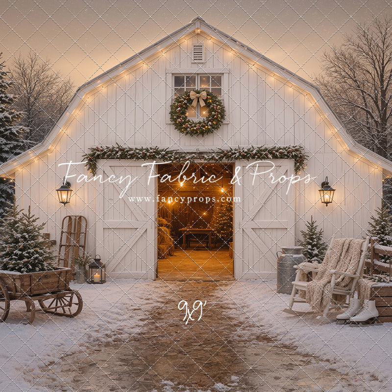 Snowfall At Cedar Ridge Barn - with Sweep Option