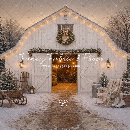 Snowfall At Cedar Ridge Barn - with Sweep Option