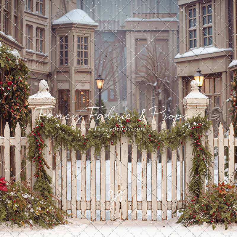 Snowy Village Gate - with Sweep Option