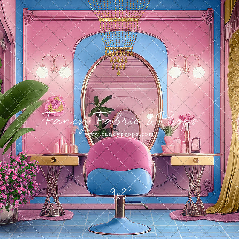 Stacie's Salon - Blue - With Sweep Option