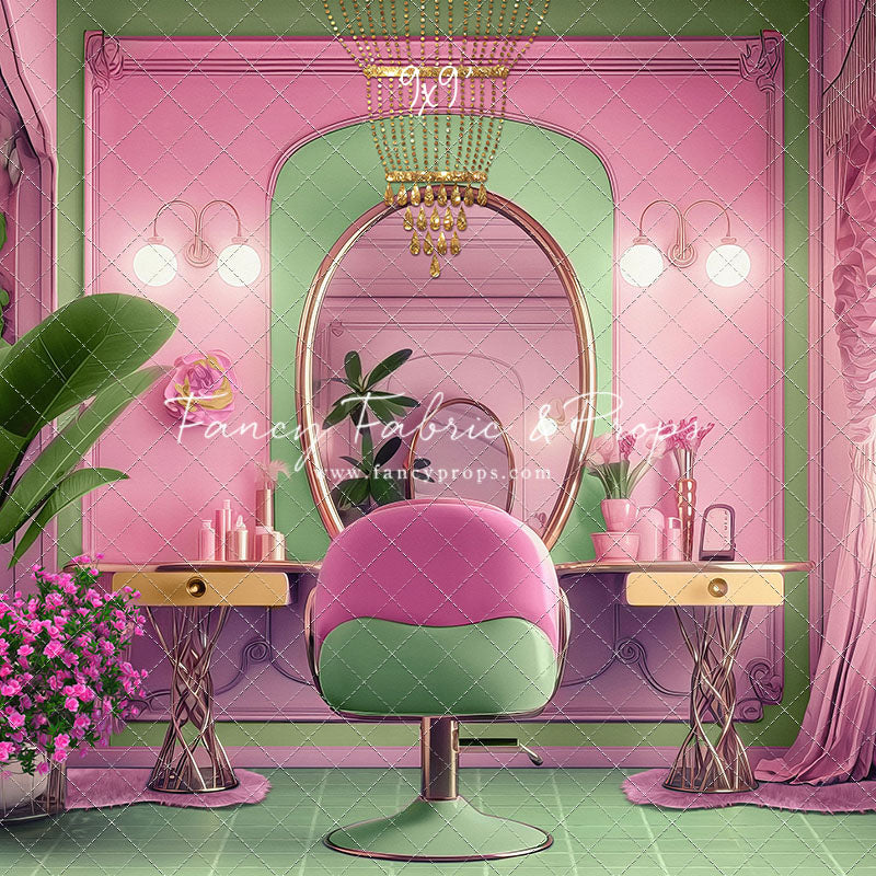 Stacie's Salon - Green - With Sweep Option