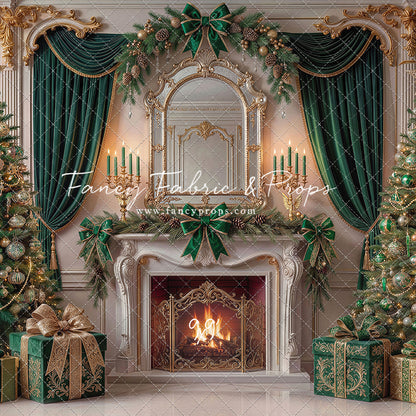 The Emerald Christmas Hearth  - with Sweep Option